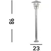 Image de Searchlight Borne lumineuse X Conrad, argent, IP44, hauteur 51 cm, acier