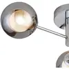 Image de Searchlight Plafonnier Oscar, chrome/fumée, verre, à 3 lampes, G9