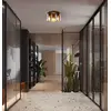 Image de Searchlight Plafonnier Sweden, 3 lampes, moka/ambre, acier, verre, E27