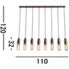 Image de Searchlight Suspension Sweden II à 8 lampes, longue, acier, verre, E27