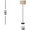 Image de Searchlight Lampe sur pied Meadow, noir, marron, fibre naturelle, acier