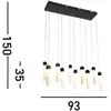Image de Searchlight Suspension LED Moonbeam à 10 lampes, noir, blanc, métal