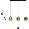 Image de Searchlight Suspension LED Alchemy, 3 lampes, noir, ambre, verre