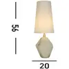 Image de Searchlight Lampe à poser Apex, blanc/blanc, hauteur 55,5 cm, textile/résine synthétique