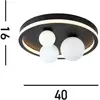 Image de Searchlight Plafonnier LED Trident, noir, Ø 40 cm, acier/verre palladium