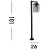 Image de Searchlight Borne lumineuse Reed, IP44, noir, hauteur 100 cm, métal