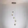 Image de Searchlight Suspension LED Seeds, Ø 30 cm, couleur crème, verre, à 5 lampes.