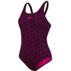 Image de Speedo Boomstar Allover Muscleback Maillot de Bain Femme pour Natation, Couleur Noir/Rose, Taille 38