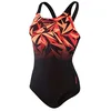 Image de Speedo Hyperboom Placement Muscleback Maillot de Bain Femme, Noir/Rouge, 32