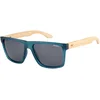 Image de O'Neill Men's Polarized Sunglasses - Matte dark blue/Bamboo/Solid brown Lens - ONHARWOOD2.0-105P size 57-17-142 mm 