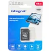 Image de Integral Carte Mémoire 64Go MicroSDXC Haute Vitesse jusqu'à 100MB/s Classe 10, V10, UHS1, U1, Homologuée A1, + Adaptateur SD