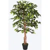 Image de HOMESCAPES Plantes Artificielles Interieur, Ficus Benjamina Plante Artificielle, 120cm, Fausse Plante Interieur, Arbre Artificiel, avec Tronc en Bois véritable, Maison Balcon Déco (1 Pack)
