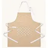 Image de HOMESCAPES   Pur Coton   Tablier avec Poche   Unisexe - Étoiles   Beige Blanc   80 x 85 cm - Linge de Cuisine Entièrement Coordonné et Lavable