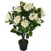 Image de HOMESCAPES Hortensia Artificiel Fleuri crème en Pot 85 cm