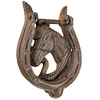 Image de HOMESCAPES - Heurtoir de Porte Marron en Fonte Style équestre   modèle Cheval et Fer à Cheval
