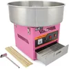 Image de Machine Barbe à Papa Professionnelle Rétro en Inox Rose Bol 50 cm Thermomètre Intégré Utilisation Facile Portable Appareil Barbe à Papa pour Fête Anniversaire CHRD HORECA [Doseur & Bâtons INCLUS]