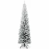 Image de SHATCHI Sapin de Noël Artificiel Fin de 1,4 m à 2,4 m, décorations de Maison avec Pointes Pointues et Support en métal, Flocage de Neige, 1,8 m