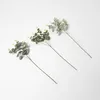 Image de HOMESCAPES Branches d’eucalyptus artificiel, Lot de 3 tiges plantes artificielles, Décoration d’intérieur