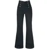 Image de Voodoo Vixen Pantalon Taille Haute Blith Noir Corduroy Femme Pantalon en Toile Noir XL