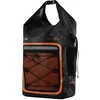 Image de ZONE3 Sac à Dos étanche 30 L avec Coutures soudées et Joint Pliable pour Natation, Bateau, Kayak, Noir et Orange, Sac étanche