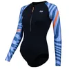 Image de ZONE3 Maillot de Bain à Manches Longues pour Femme - Maillot de Bain OWS Renew conçu pour Les Femmes, Multicolore, 14