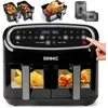 Image de Duronic AF34 BK Set Friteuse à Air avec 1 grand tiroir de 10L et 2 petits tiroirs de 5L inclus | 10 Programmes de Cuisson Préréglés | Sans huile | Fonctions Sync Cook Sync Finish