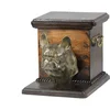 Image de Art-Dog Handmade Custom Dog Memorial Urn - Tête de Chien en Bronze Coulé à Froid sur Base en Bouleau - Urne pour Cendres - 19 x 31 x 22 cm - Bouledogue français Moyen