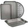 Image de KitchenCraft - Sets de Plat de Cuisson Antiadhésifs en Acier au Carbone, 4 Pièces, Dont Plateaux de Cuisson/Plaque à Pizza/Plat à Rôtir