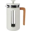 Image de La Cafetière Pisa Cafetière 8 tasses/1 L, verre borosilicate résistant à la chaleur et acier inoxydable avec piston facile à saisir, grande cafetière à piston pour thé en vrac et café moulu, silex