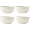 Image de Mikasa Cranborne Ensemble de bols à céréales 4 pièces, service pour 4, ensemble de 4 bols à céréales en grès de couleur crème, bols à céréales de couleur crème de 15 cm