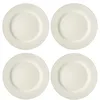 Image de Mikasa Cranborne Ensemble d'assiettes plates 4 pièces, Service pour 4, Set de 4 assiettes à dîner en grès crème, assiettes à dîner rondes de 28 cm de diametre