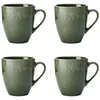 Image de Mikasa Jardin Set de 4 tasses, vertes, Set de 4 tasses, 420ml Tasses en grès pour le thé et le café - Emballage cadeau et lavable au lave-vaisselle