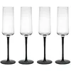 Image de Mikasa Palermo Set de 4 flûtes à champagne en cristal, 250ml, verre à champagne avec pied noir - 100% cristal sans plomb - Emballage cadeau et lavable au lave-vaisselle