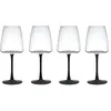 Image de Mikasa Palermo Verres à vin blanc en cristal, lot de 4, 400ml, Verres à vin blanc avec tiges noires - 100% cristal sans plomb - Emballage cadeau et lavable au lave-vaisselle