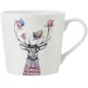 Image de Mikasa x Tipperleyhill tasse en porcelaine, 380ml, tasse en porcelaine fine avec détails en or véritable, mug fantaisie pour le thé et le café avec impression de cerf, emballage cadeau