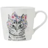 Image de Mikasa x Tipperleyhill tasse en porcelaine, 380ml, tasse en porcelaine fine avec détails en or véritable, mug fantaisie pour le thé et le café avec impression de chat, emballage cadeau