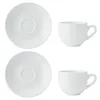 Image de Mikasa Chalk 2pc Porcelain Espresso Cup and Saucer Set, White Cups and Saucers, 90ml | China Cup & Saucer for Everyday Dining | Dishwasher & Microwave Safe