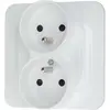 Image de Prise double avec terre Jacobsen Kennet blanc complet