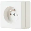 Image de Prise avec terre monobloc en saillie blanc complet