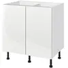 Image de Meuble bas de cuisine avec 2 portes GoodHome Stevia blanc brillant L. 80 x H. 72 cm