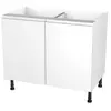 Image de Meuble bas de cuisine avec 2 portes GoodHome Garcinia blanc brillant L. 100 x H. 72 cm