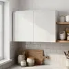 Image de Meuble haut de cuisine avec 2 portes GoodHome Garcinia blanc brillant L. 100 x H. 72 cm