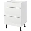 Image de Meuble bas de cuisine avec 1 tiroir et 2 casseroliers GoodHome Stevia blanc brillant L. 60 x H. 72 cm