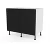 Image de Meuble bas de cuisine avec 2 portes GoodHome Stevia noir L. 100 x H. 72 cm