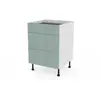 Image de Meuble bas de cuisine avec 1 tiroir et 2 casseroliers GoodHome Stevia vert L. 60 x H. 72 cm
