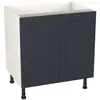 Image de Meuble bas de cuisine avec 2 portes GoodHome Artemisia bleu L. 80 x H. 72 cm