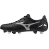 Image de Mizuno IV Mix Soft Ground Chaussures de football rugby pour homme, noir/argenté, 42 EU