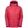 Image de Rab Veste à capuche matelassée en duvet Microlight Alpine 700-Fill pour femme pour randonnée et ski, pastèque, Small