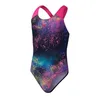 Image de Speedo Maillot de bain numérique intégral pour fille - Maillot de bain sportif et confortable pour fille, taille 116 - Couleur : noir et rose, noir, évasé, rose, citron, 6 ans