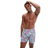 Image de Speedo Short de bain imprimé pour homme 40,6 cm, rose fandango, bleu pur/bleu picton/brun clair, Multicolore, M